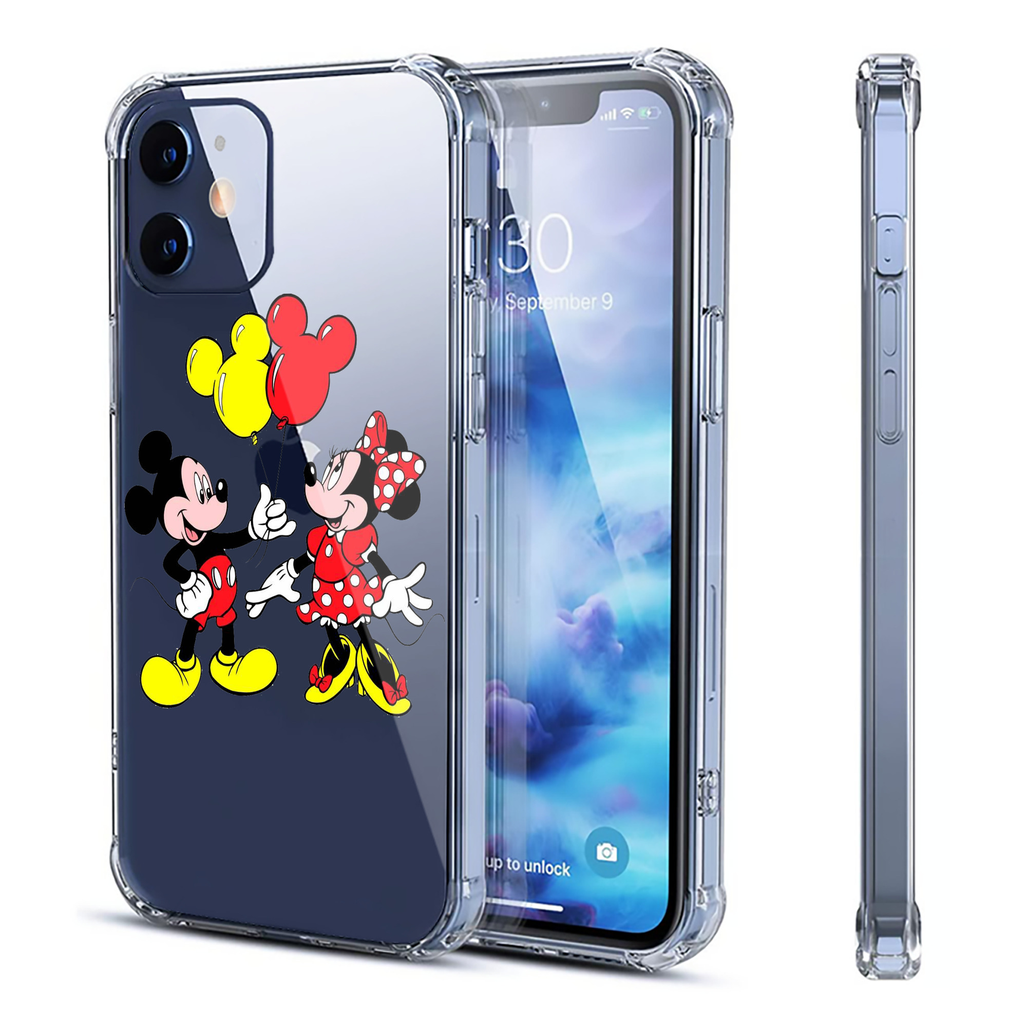 （画像用） ミッキーマウス Mickey Mouse 【iPhone 12シリーズ対応】透明スマホケース（クリアソフトケース）